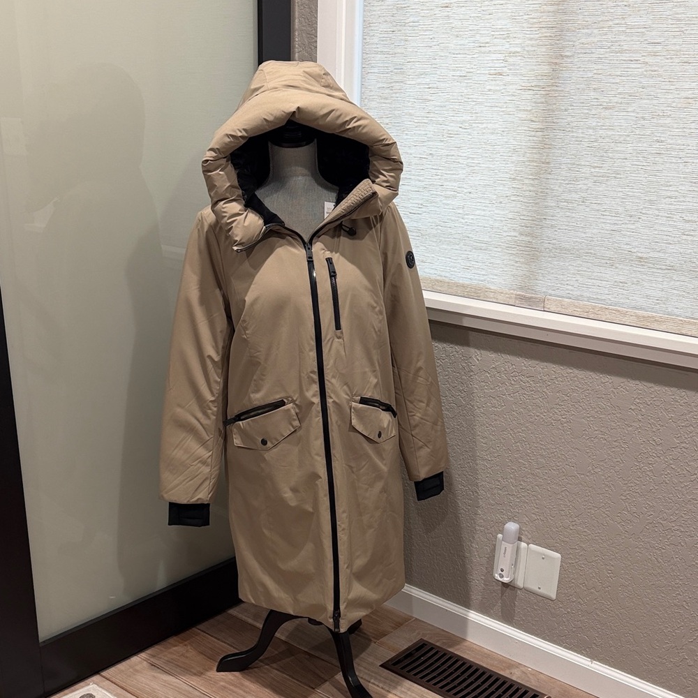 Michael Kors Taupe Hooded Puffer Jacket NEW WITH TAGS